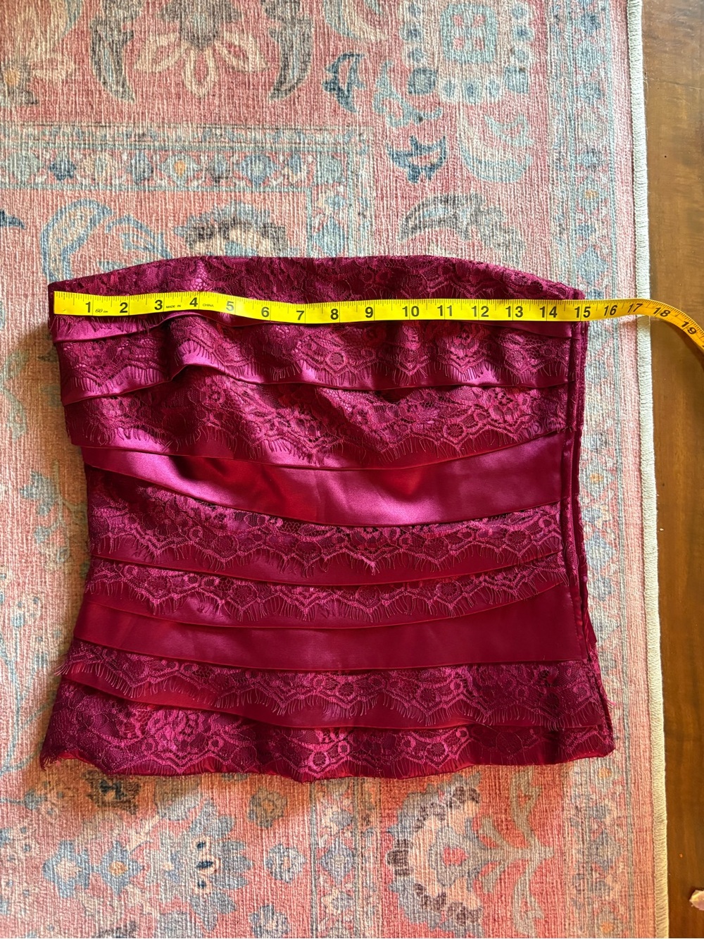 Silk and Lace Corset top with boning - Picture 4 of 13